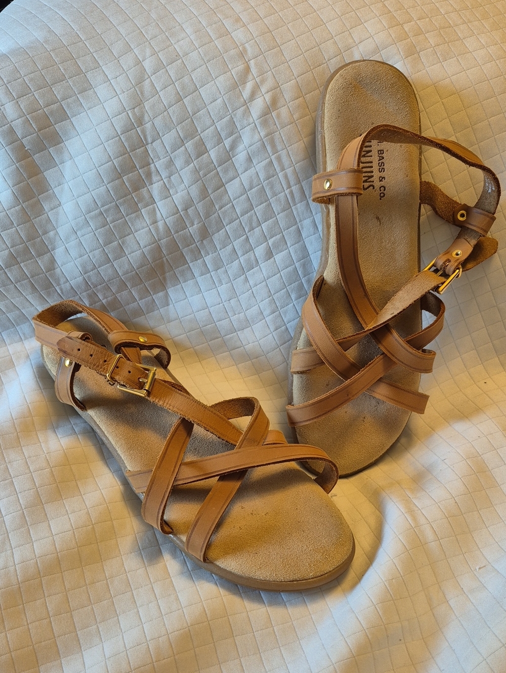 G.H. Bass & Co. Women's Tan Leather Strappy Sandals
